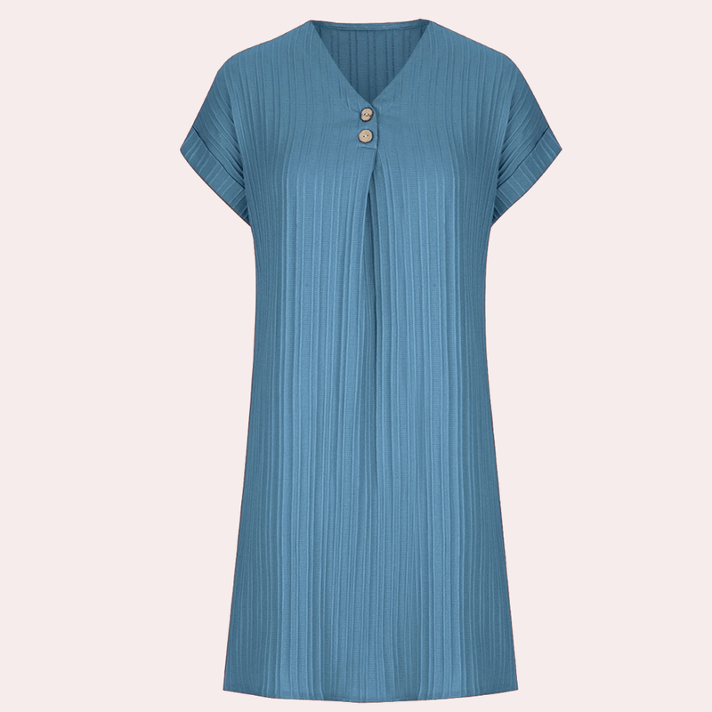 Kort kvinners minikjole med dyp V-hals. Elegant og moderne design for damer.