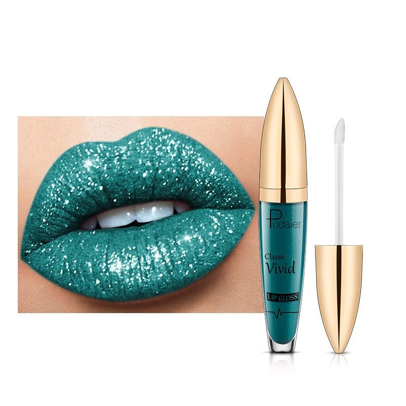 Makeup for kvinner: Glitrende lipgloss med strålende og langvarig effekt.