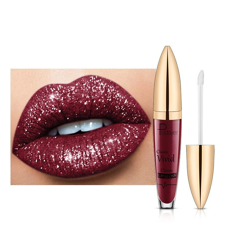 Fargerik glitter lipgloss. Langvarig, fuktighetsgivende med enestående glans.