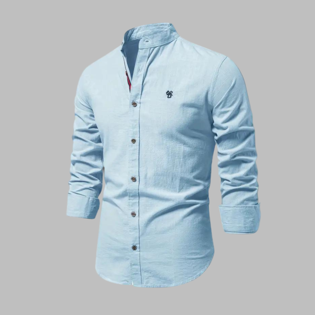 Ny trendy langermet slimfit poloskjorte for menn i pustende bomull; perfekt for sesongen.