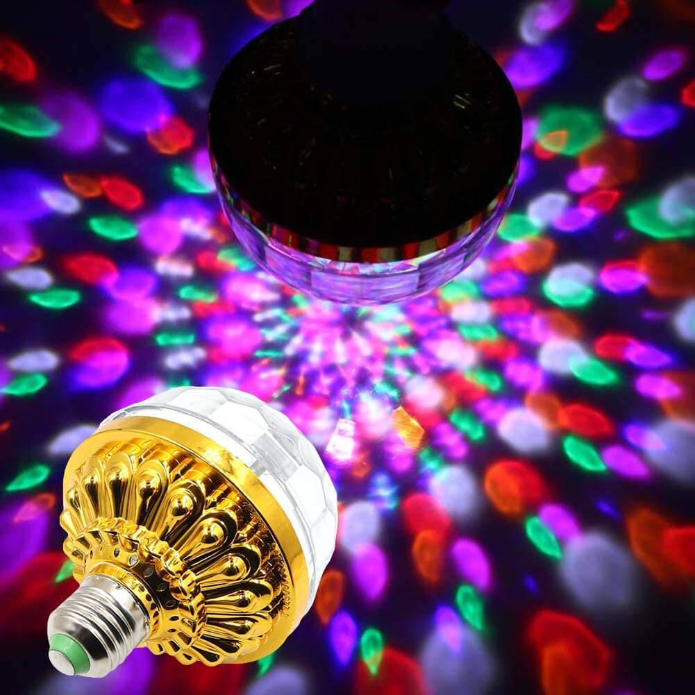 Kompakt LED discoball krystallkule, roterende RGB-lys skaper magisk partylys og stemning for hjemmefest.