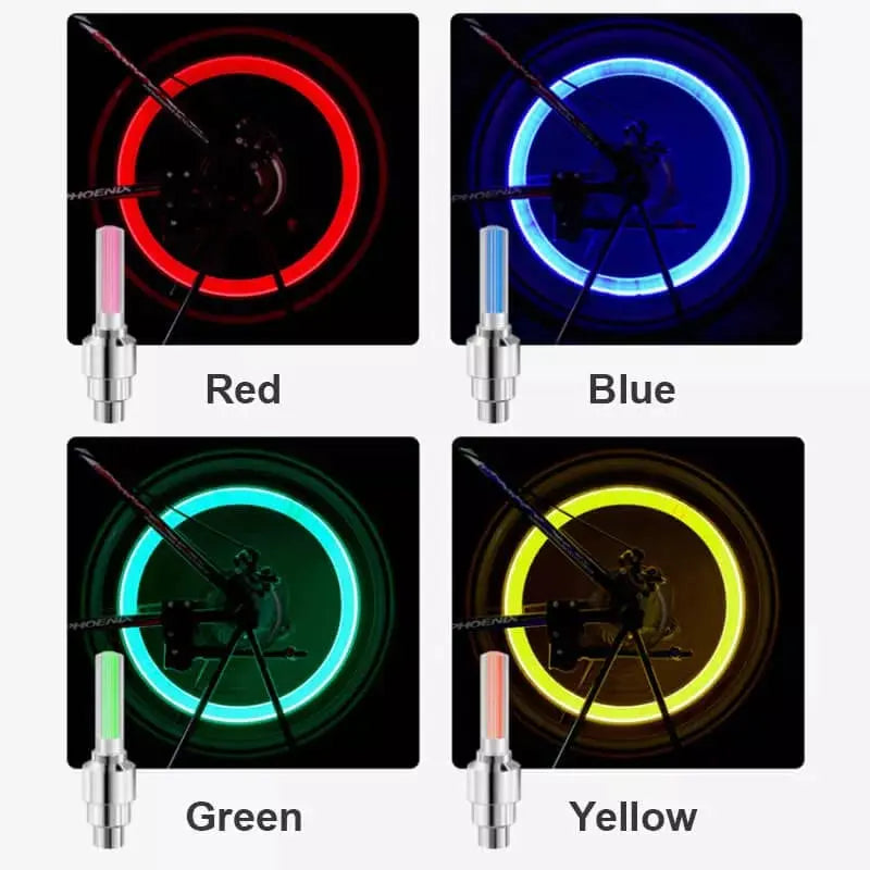 Synlig LED-ventilbelysning øker sikkerheten for syklister i mørket med smart bevegelsessensor.
