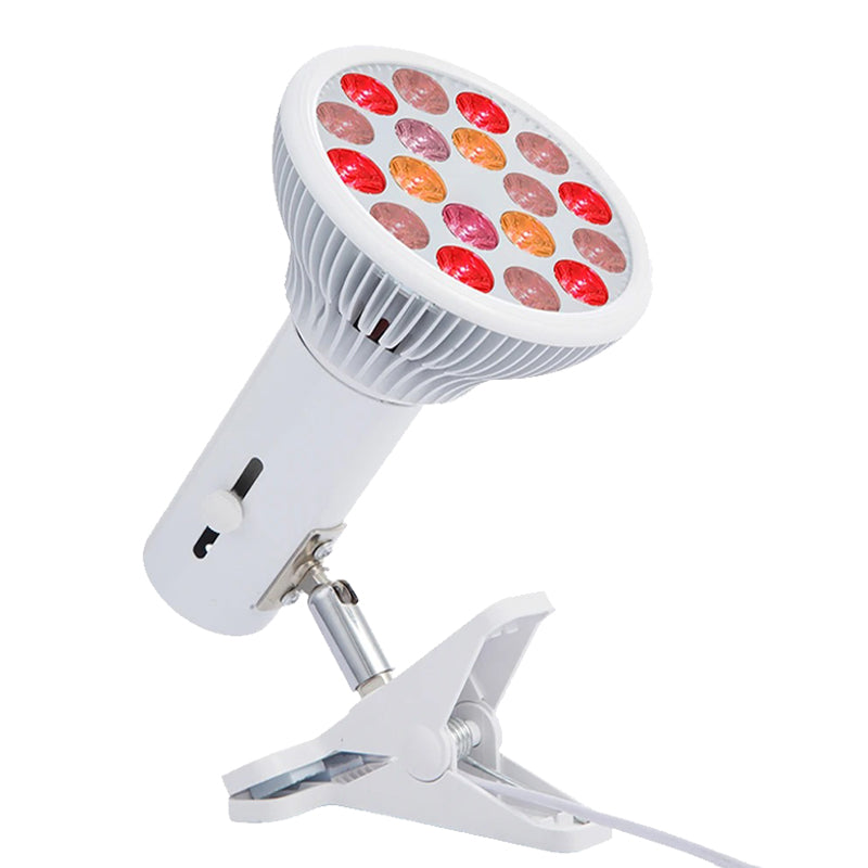 LED terapilampe med klemme for effektiv hudfornyelse og rødlysterapi. Perfekt for hjemmebehandling av ansiktet.