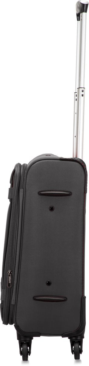 Nøytral lett håndbagasjekoffert, egnet for både menn og kvinner på reise.