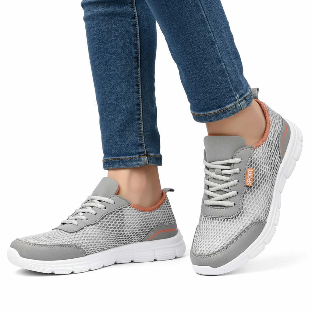 Slip-on mesh herresko med lett design, perfekte som casual fritidssko for menn.