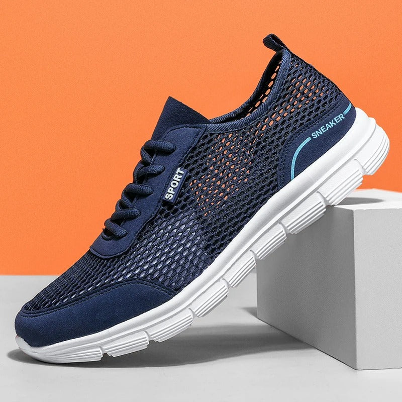 Komfortable herresko med lett mesh-overdel, egnet som hverdagssko og for fritidsaktiviteter.