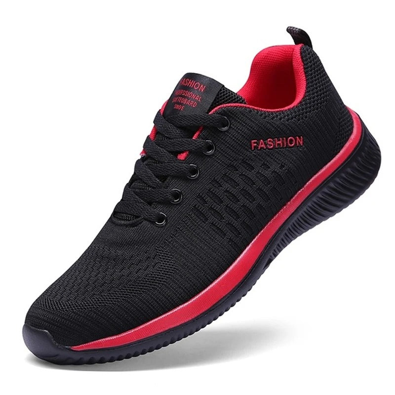 Pustende sportssko for menn i moderne design. Lette herresko for jogging og fritid.