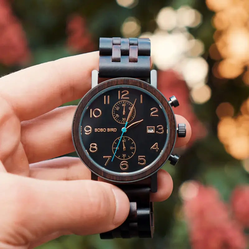Perfekt gave til menn: Luksuriøs treklokke og ståleklokke. Elegant kronograf armbåndsur for menns stil.