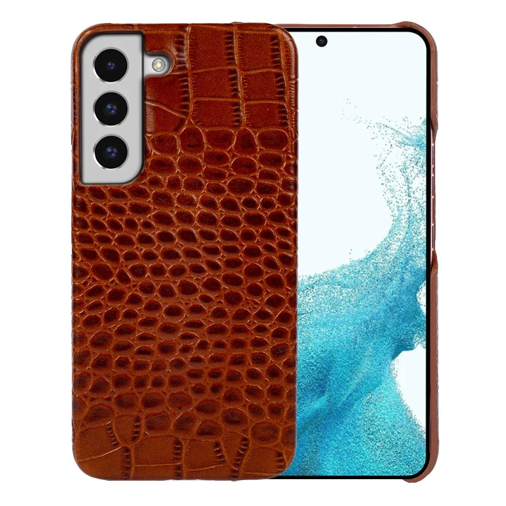 Slank luksuriøs lærveske for Samsung Galaxy Note 20, viser elegant design og mobilbeskyttelse.