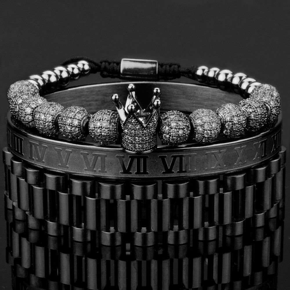 Zirkonia-armbåndsett med krone for kvinner, et uttrykk for luksus og stil.