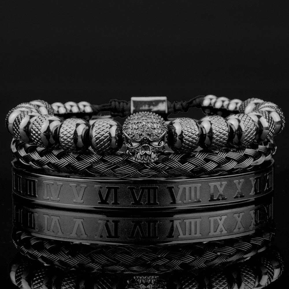 Justerbart armbåndsett for kvinner, med krone, zirkonia og luksuriøs eleganse.