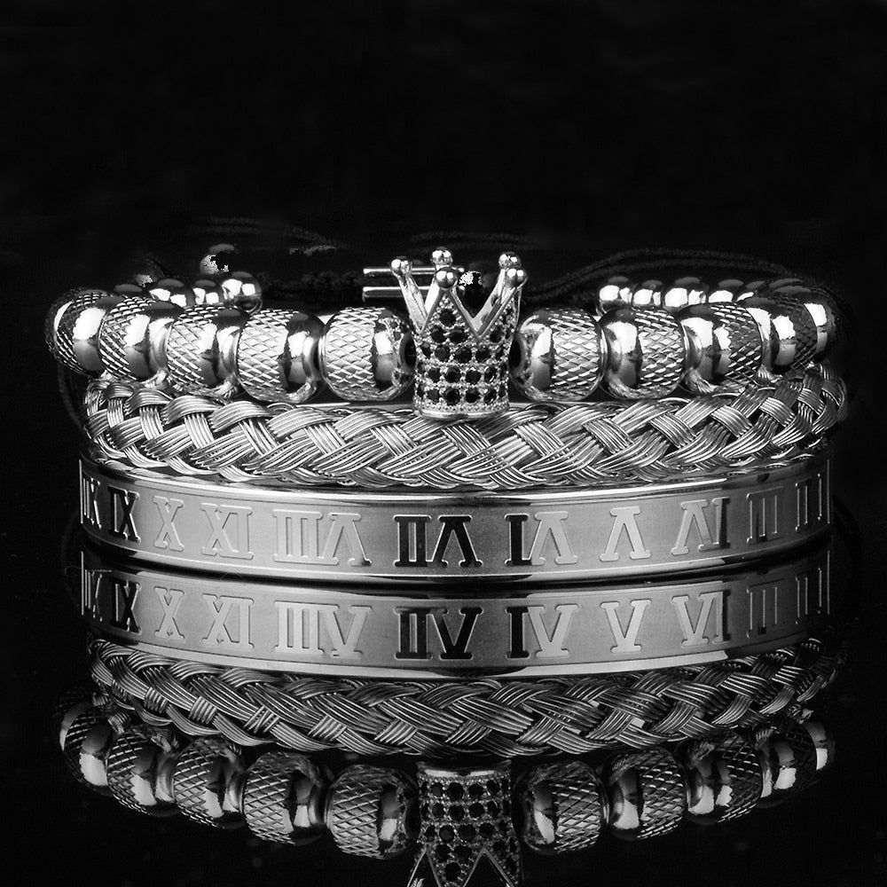 Armbåndsett for kvinner med luksuriøs krone, zirkonia og strålende eleganse.