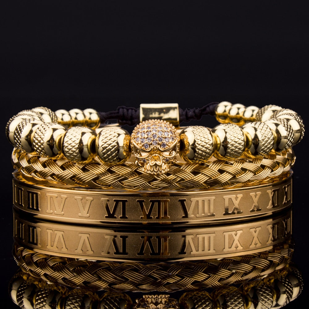 Trendy armbåndsett med krone og bling for kvinner, justerbart og veldig elegant.