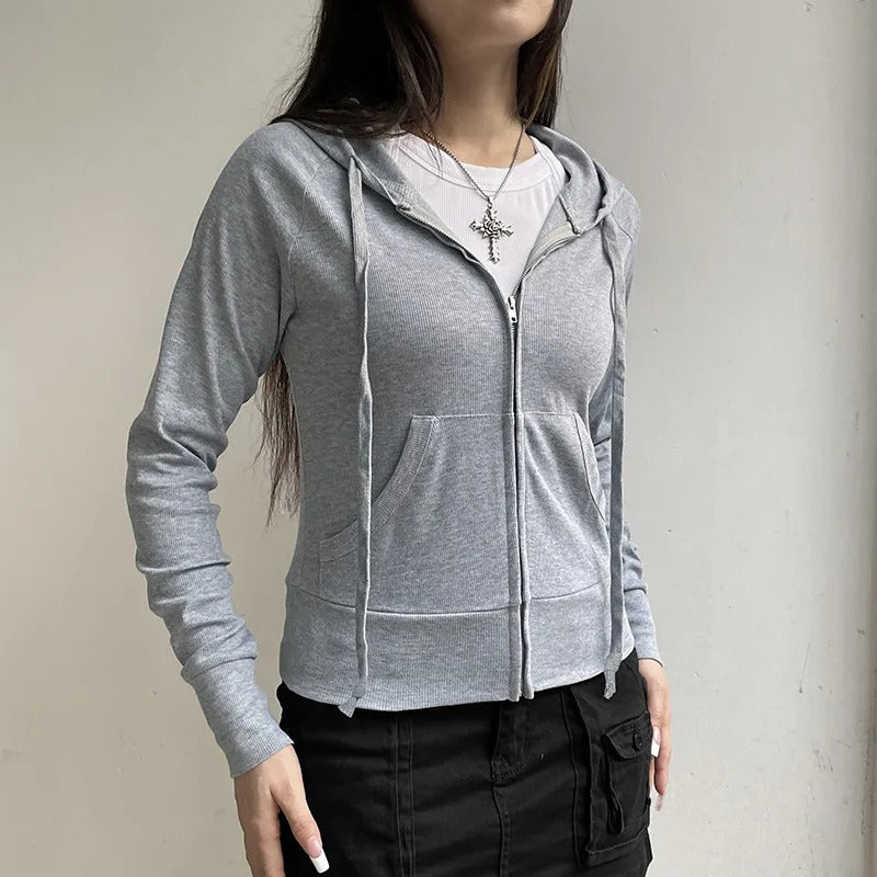Komfortabel og casual lysegrå dame hettegenser, et must-have plagg for hverdagsklær.