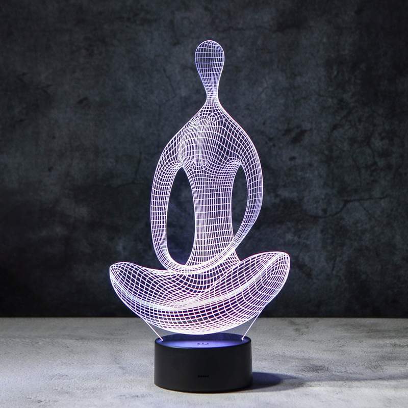 Avslappende yogalampe i 3D-design. Ideell for å skape en beroligende stemning i hjemmet.