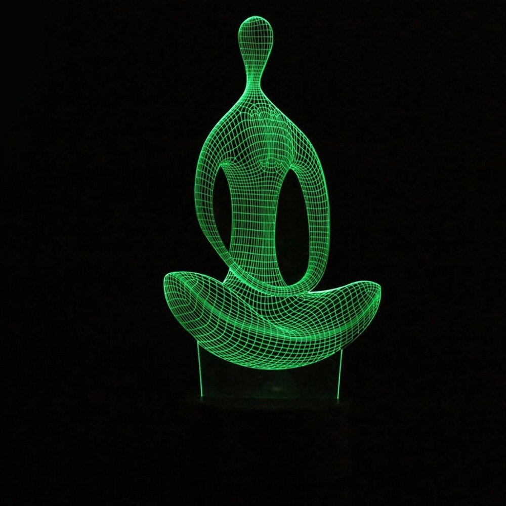Yoga nattlys og interiørdekorasjon. Skaper avslappende atmosfære med 3D-illusjon.