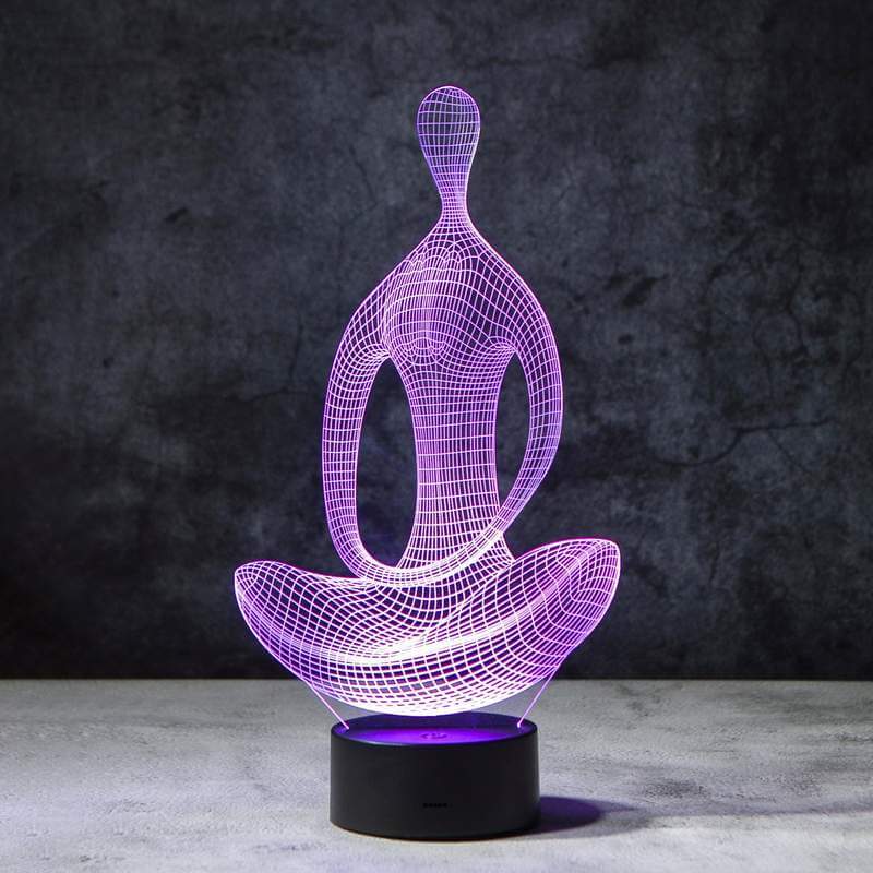 Magisk 3D-lampe med yogafleksibilitet. Skap zen-atmosfære og moderne dekorasjon.