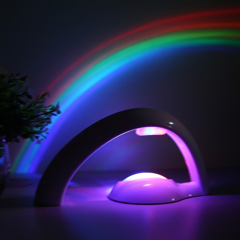 Dekorativ regnbue projektorlampe for vegg og tak. Fargerikt LED nattlys til ethvert rom.