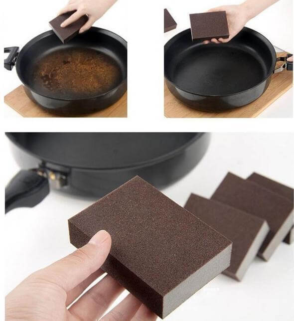 Gjenbrukbar smørgelsvamp, perfekt for grundig rengjøring av kjøkkenflater og hvitevarer.