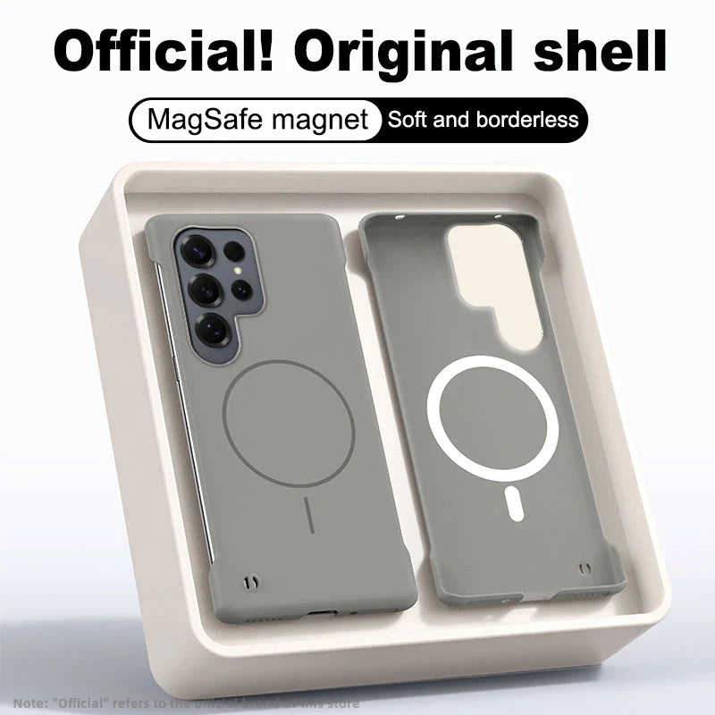 Magnetisk rammeløst deksel i blått for Galaxy Note. Slankt og holdbart.