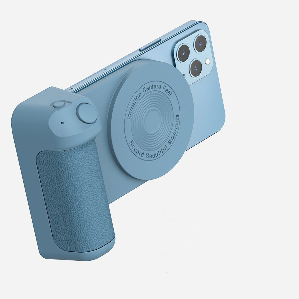 Allsidig magnetisk selfiebrakett for smarttelefoner. Støtter stabil fotografering og trådløs lading.