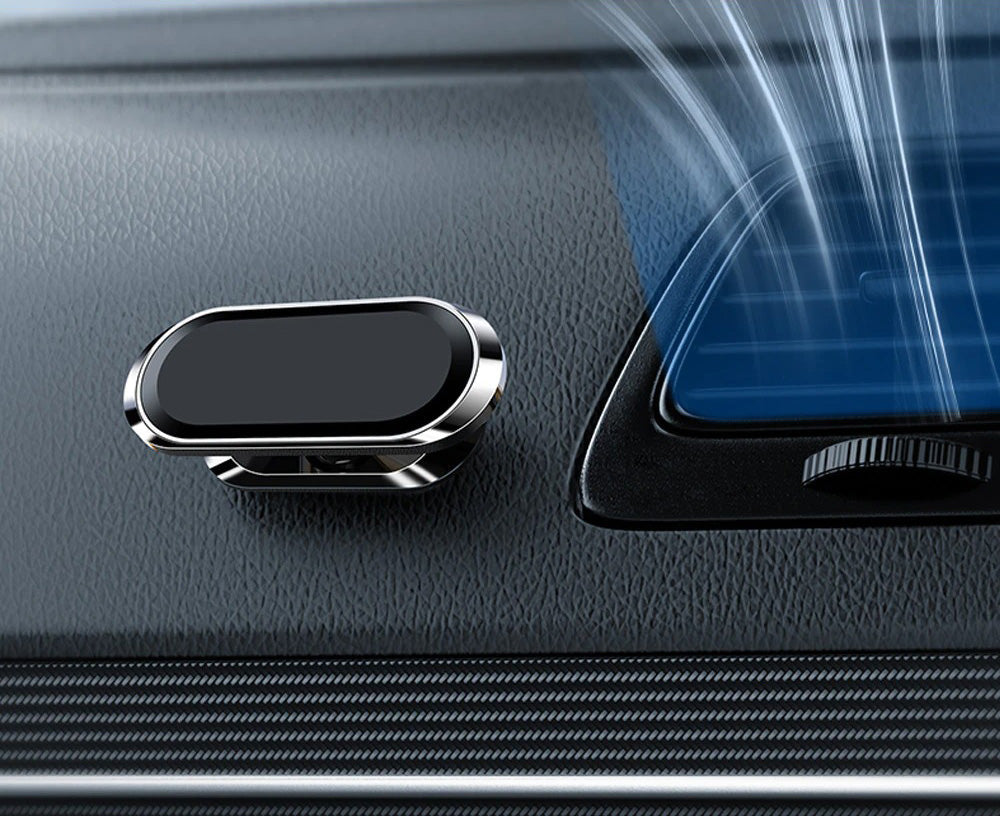 Elegant magnetisk telefonholder med 360° rotasjon for optimal visning i bil.