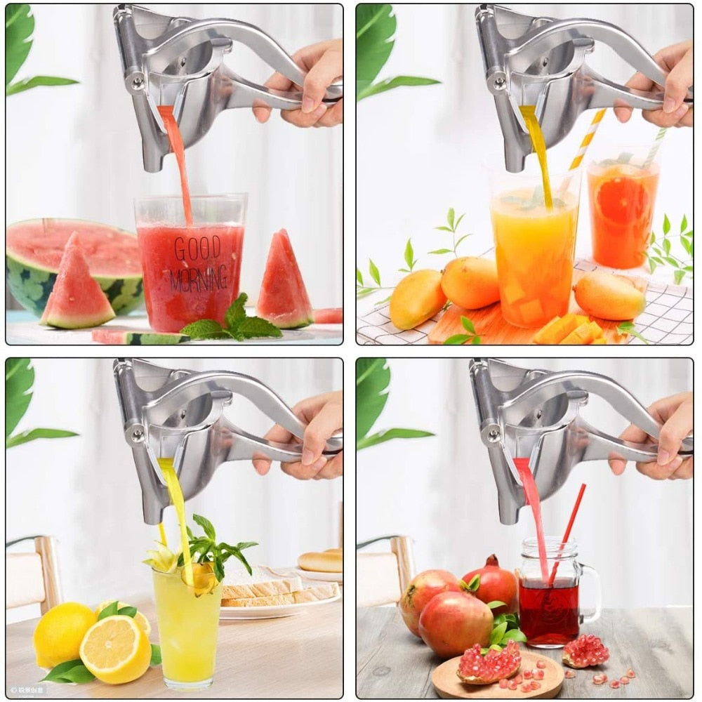 Kjøkkenutstyr: Manuell juicepresse som effektivt presser frukt til fersk og sunn drikke.