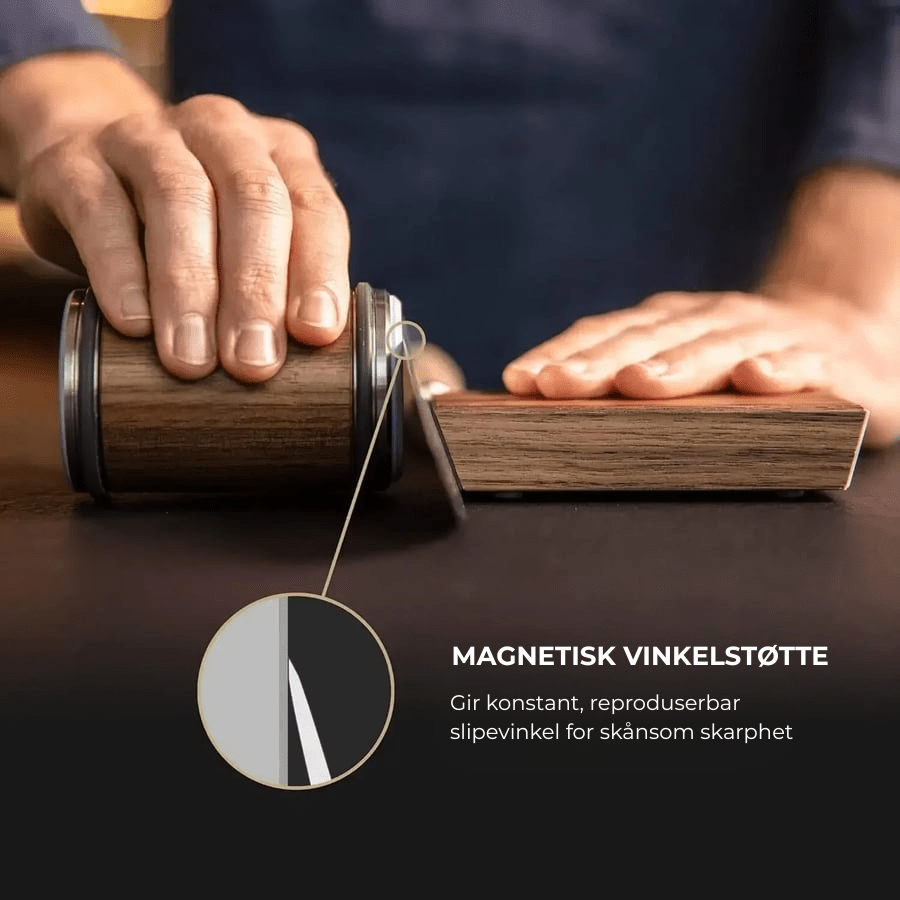 Denne manuelle knivsliperen sikrer sylskarpe kniver for alle kokkeverktøy og kjøkkenredskaper.