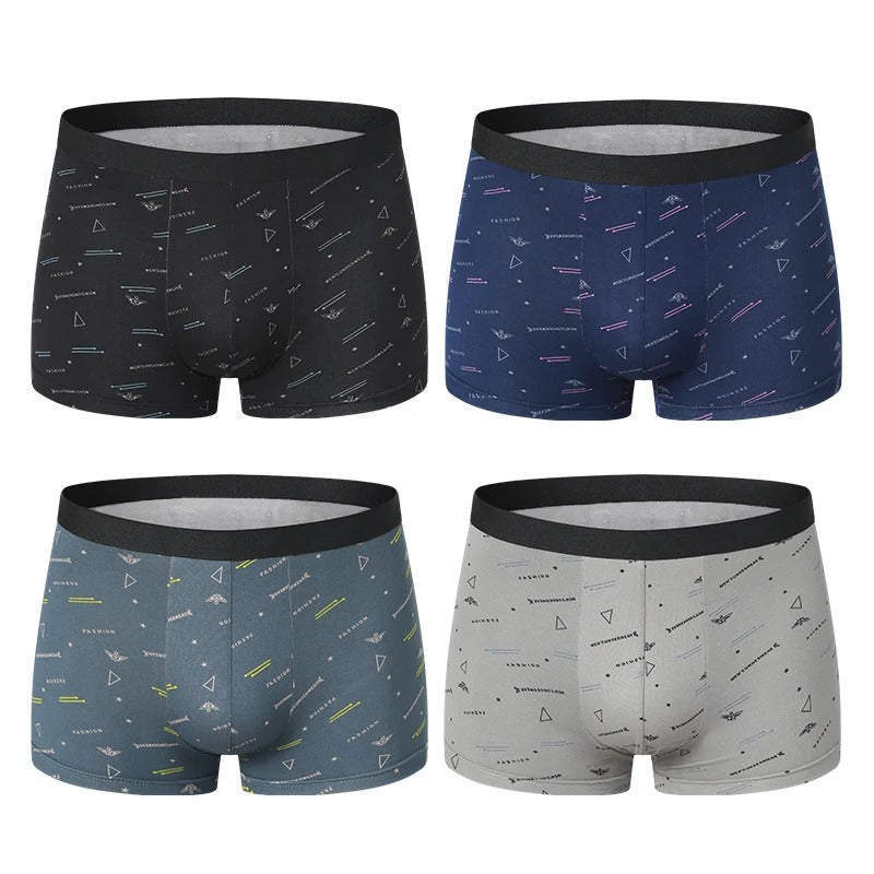 Slitesterk menns boksershorts 4-pakning, ideell for daglig bruk og optimal komfort.