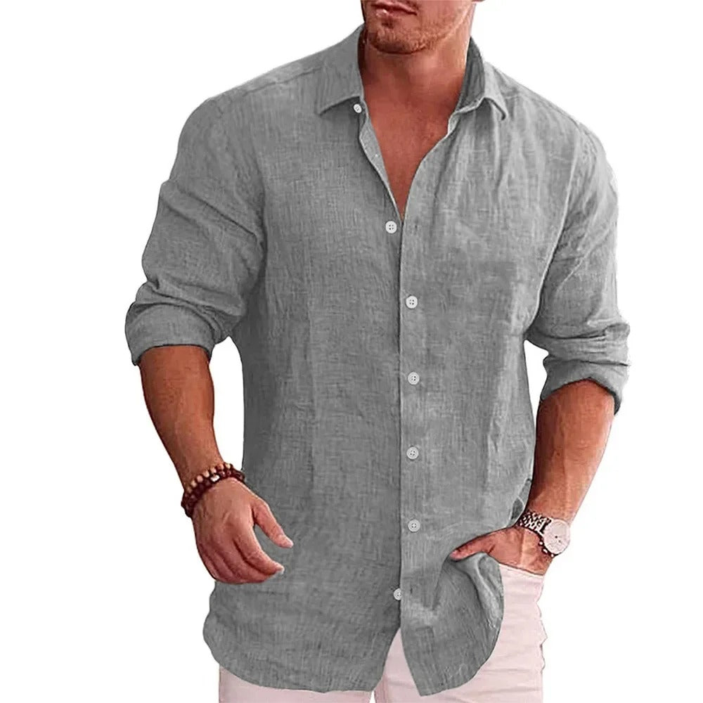 Elegant casual poloskjorte for menn. Ideell for sommer, herremote, fritid og en stilfull hverdag.