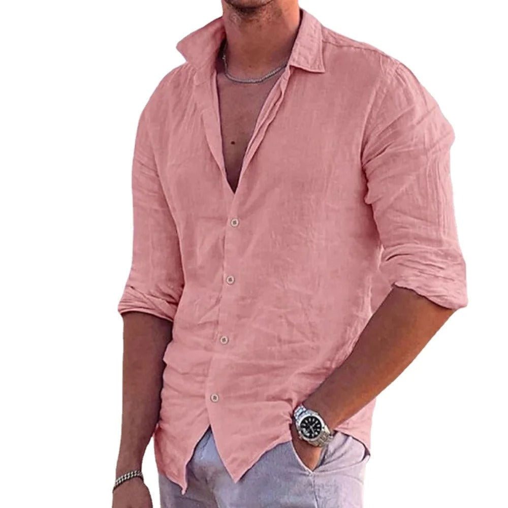 Stilfull poloskjorte for menn, med korte ermer. Perfekt casual skjorte for sommer, fritid og herremote.