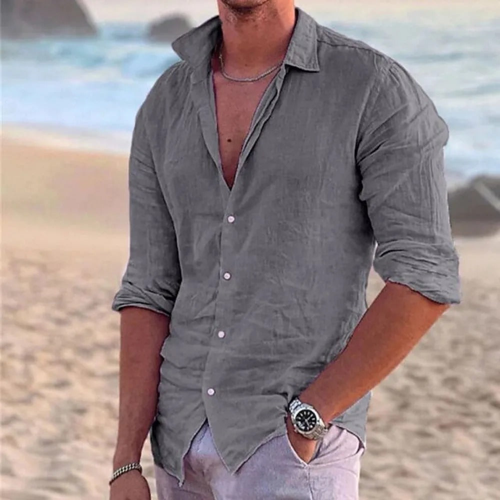 Allsidig herre poloskjorte med korte ermer. Elegant casual skjorte for menn, perfekt for sommer og fritid.