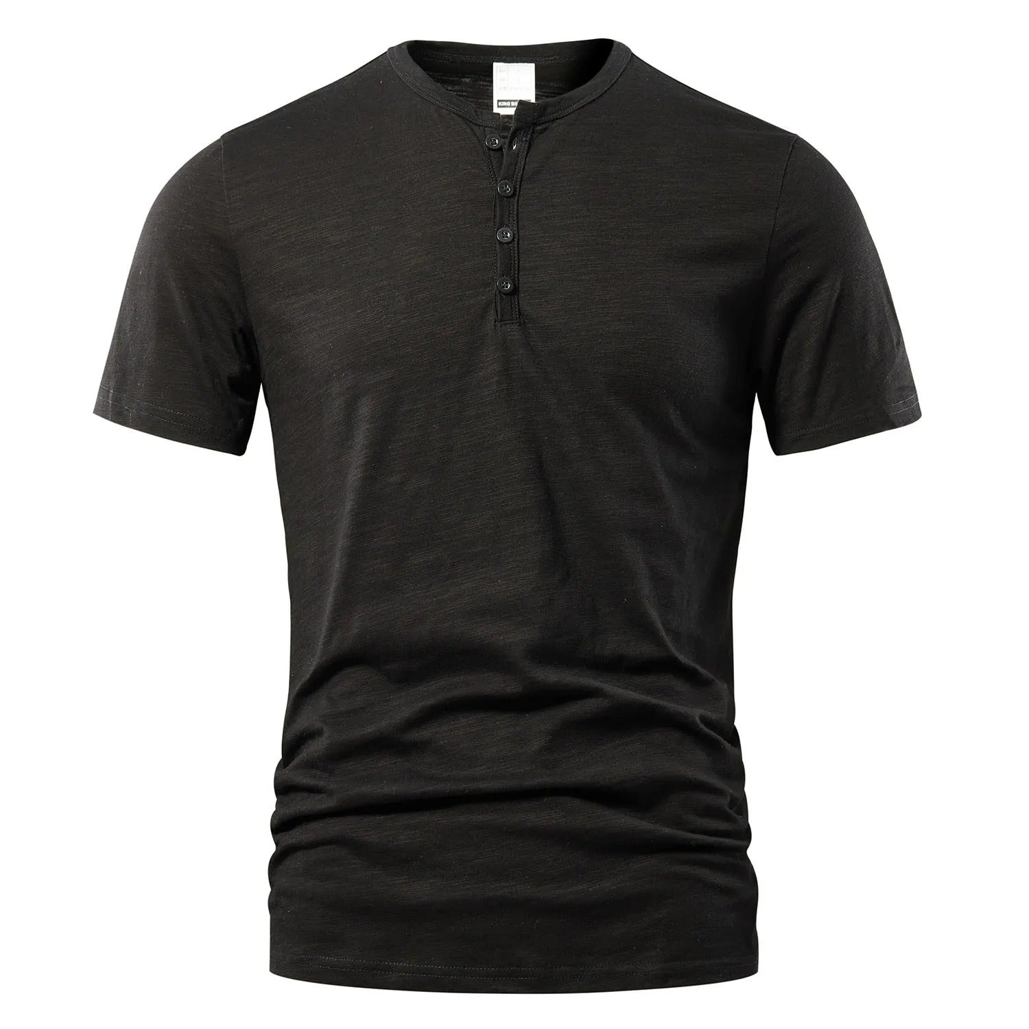 Menns Henley t-skjorte med korte ermer, perfekt for sommeren. Komfortabel fritids overdel for menn.