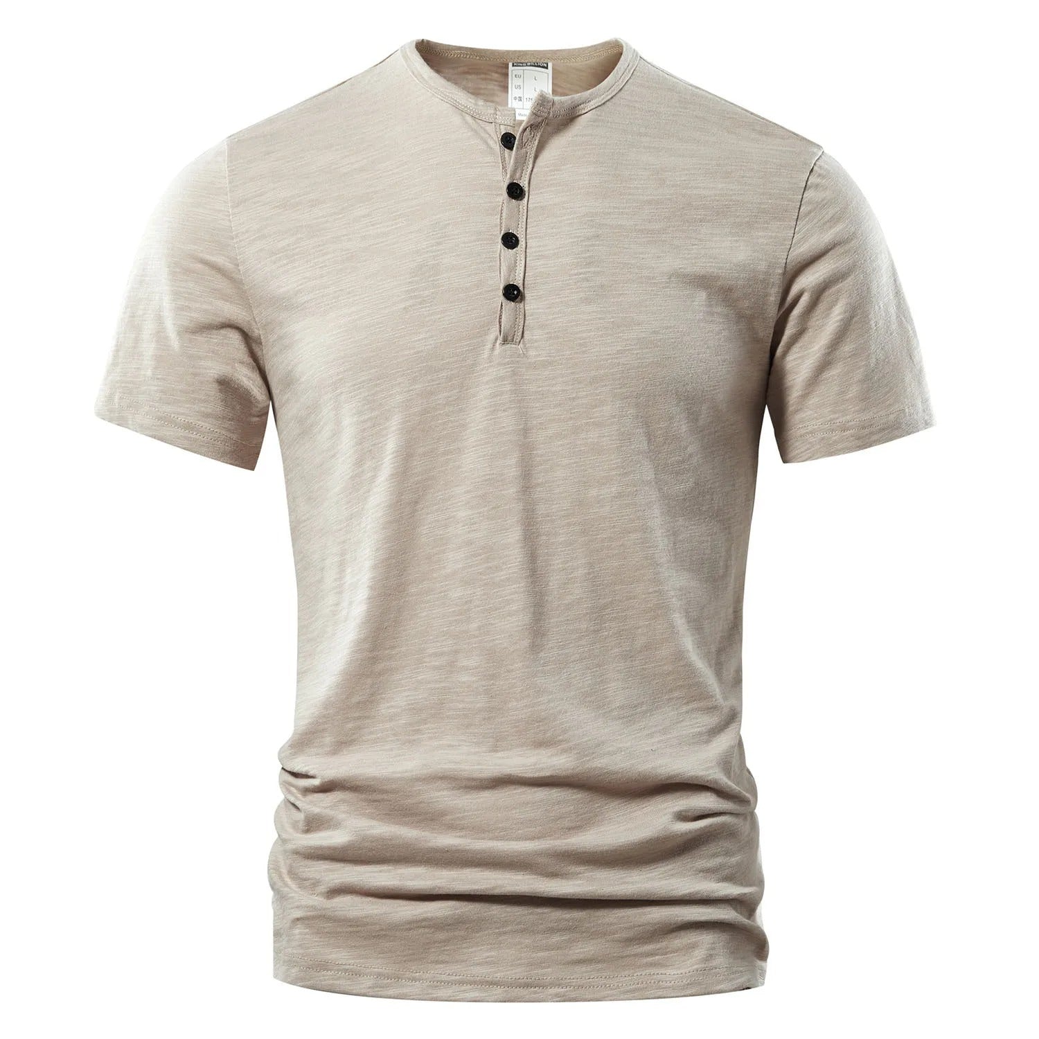 Komfortabel basisplagg: Henley t-skjorte for menn med korte ermer. Allsidig overdel for fritid.