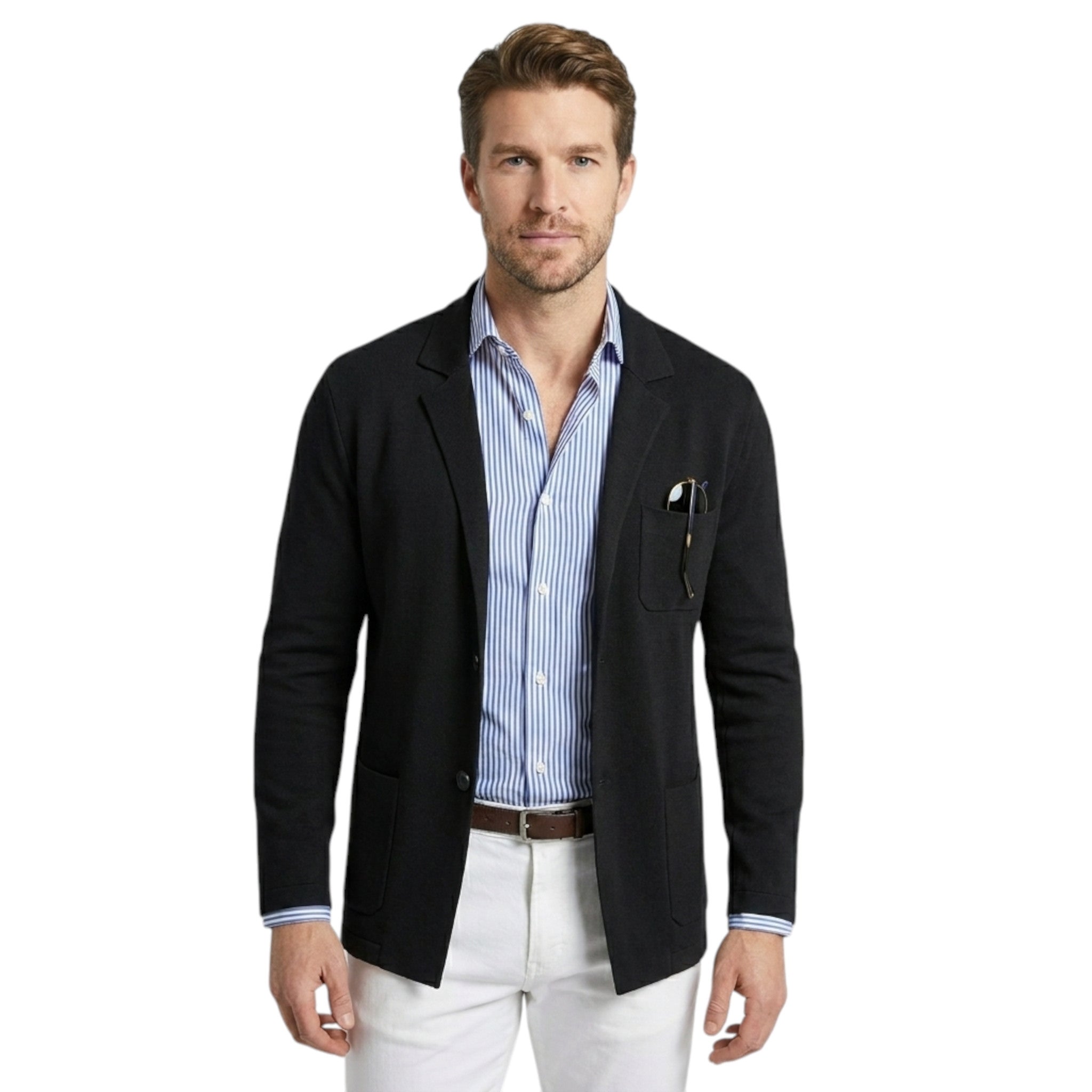 Menns klassisk blazer med jakkekrage, elegant for formelle og uformelle anledninger.