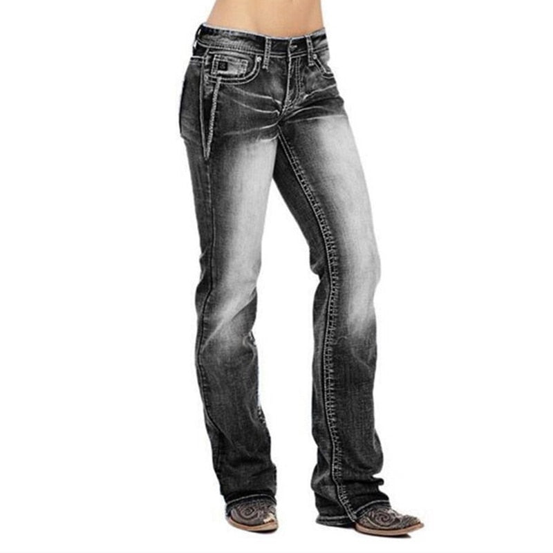 Lyseblå menns bootcut-jeans, komfortable og klassiske. Perfekt for uformell herremote.