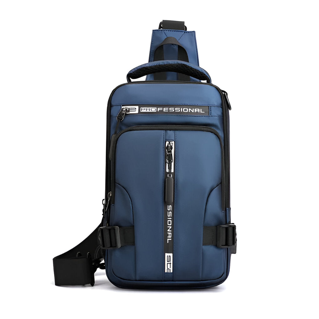 Bilde av konvertibel anti-tyveri veske for menn, brukt som crossbody; egnet for reise og pendling.