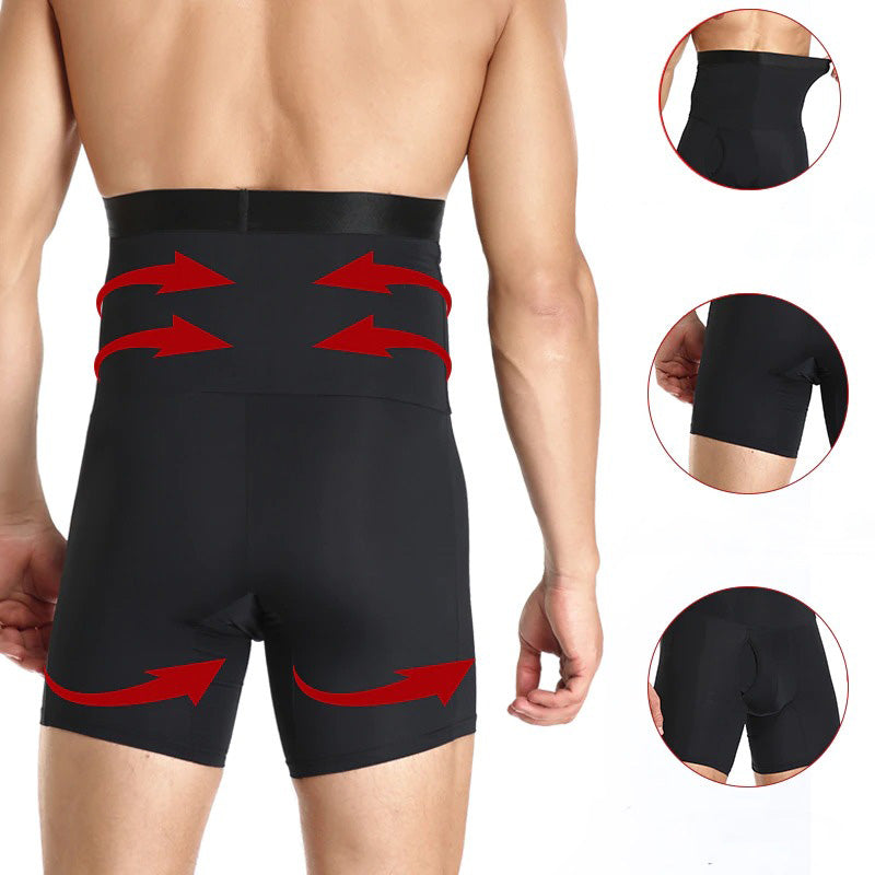 Bekvem kompresjonsshorts for menn, designet for kroppsforming og en flatere mageeffekt.