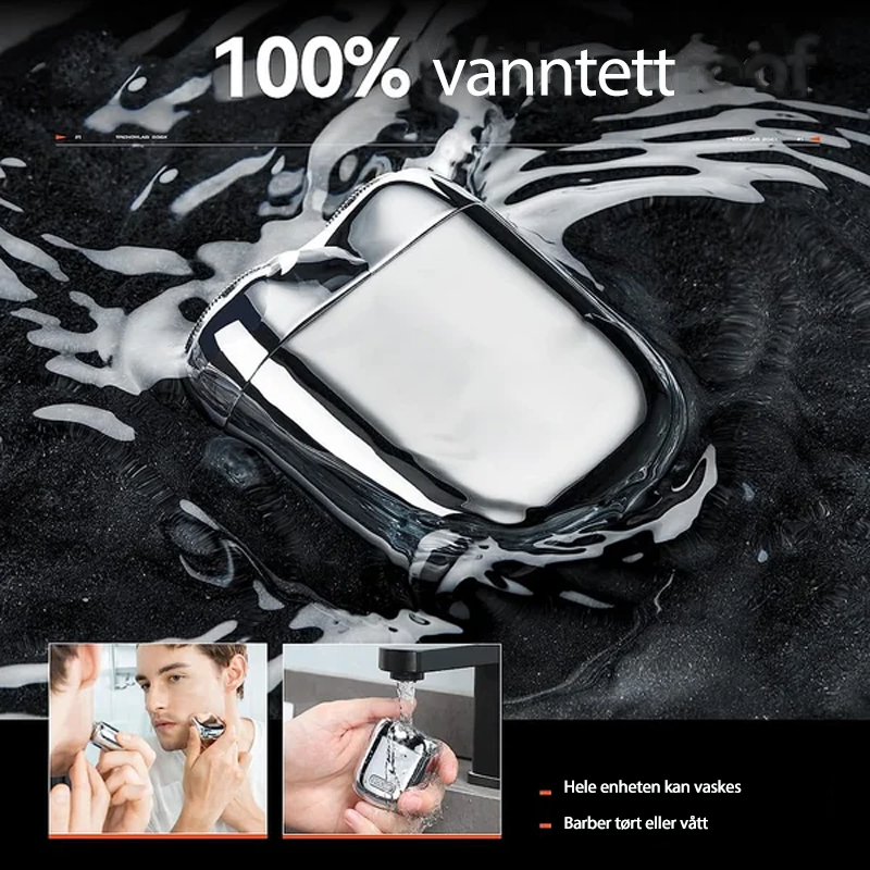 USB-ladende reisebarbermaskin for menn, vanntett og oppladbar for glatt resultat.