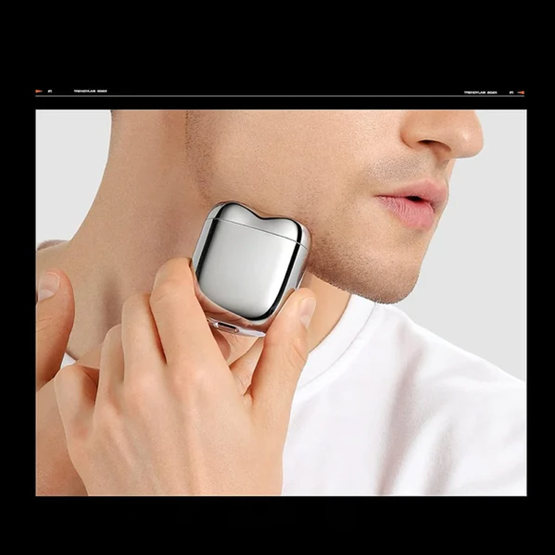 Glatt barbering med menns vanntett elektrisk barberhøvel. Oppladbar reisebarbermaskin.