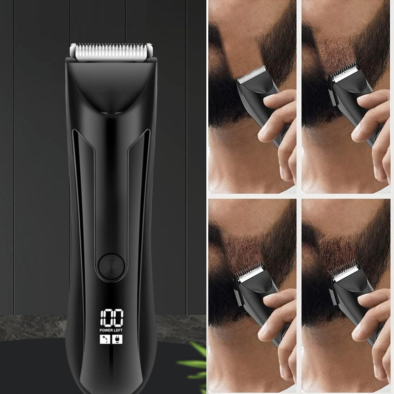 Allsidig kroppstrimmer for menn; for intimbarbering og generell kroppspleie, vanntett design.