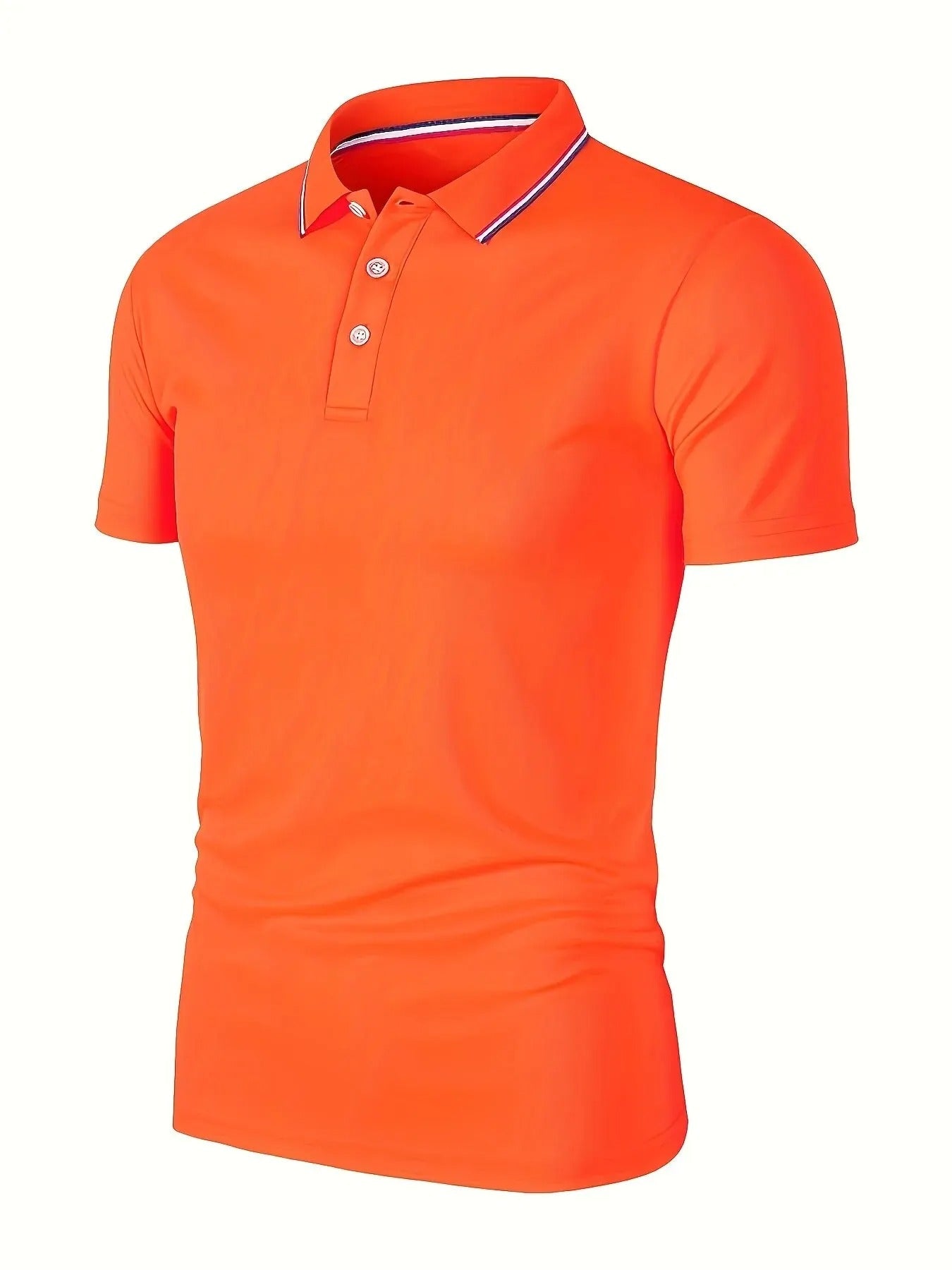 Lett og pustende menns poloskjorte, korte ermer, perfekt for en sval og uformell sommerlook.