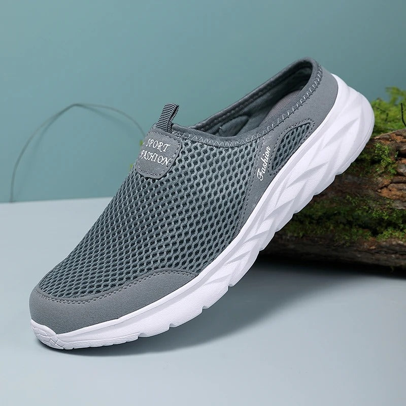 Pustende slip-on halvsko for menn, perfekt for fritid og optimal sommerkomfort.