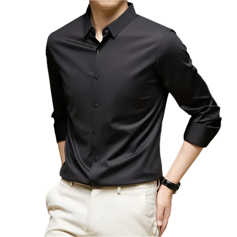 Stilig rynkefri business casual skjorte for menn. Perfekt langermet kontorskjorte som krever minimal stryking.