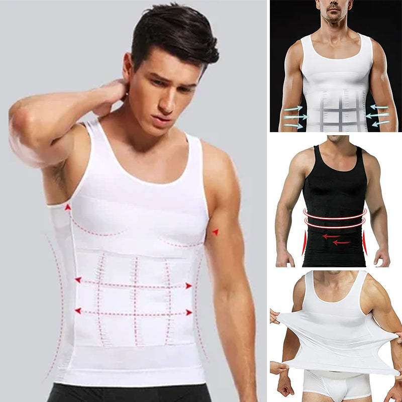 Men's compression shapewear vest, gir jevn og slankende effekt for overkroppen.