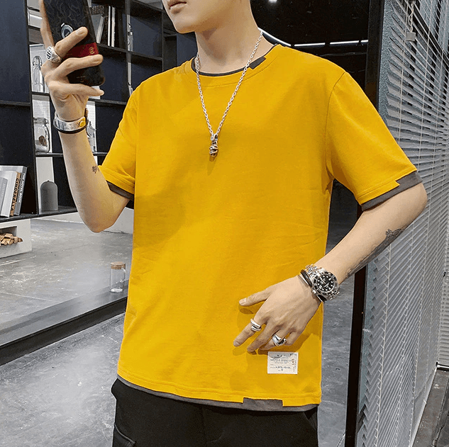 Menns stilig oversized t-skjorte i bomull, grå, perfekt for komfortabel hverdag og streetwear.