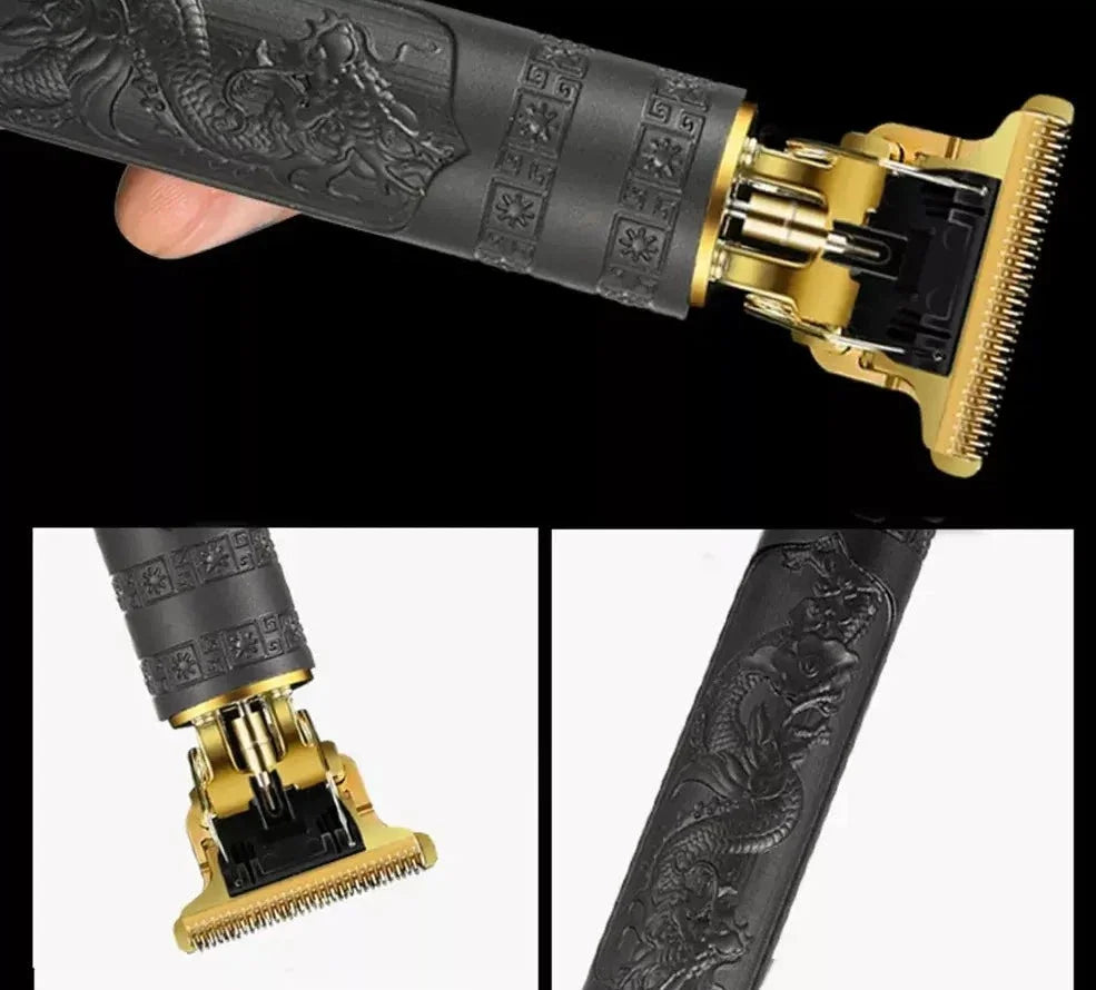 Perfekt gave: Vintage trådløs hårtrimmer i gull for menn. Topp presisjon for hår og skjegg.