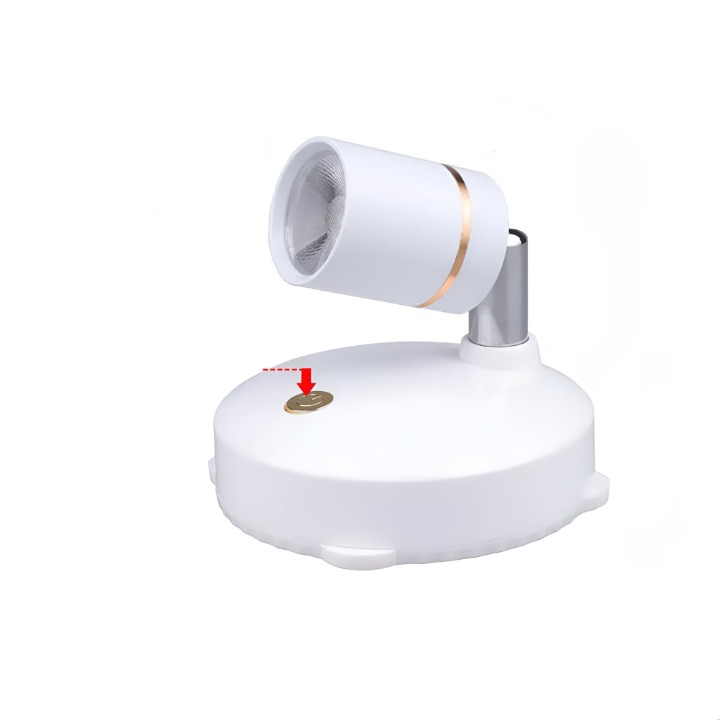 Mini LED spotlys, trådløst og dimbart, ideelt for fleksibel belysning i hjem og kontor.