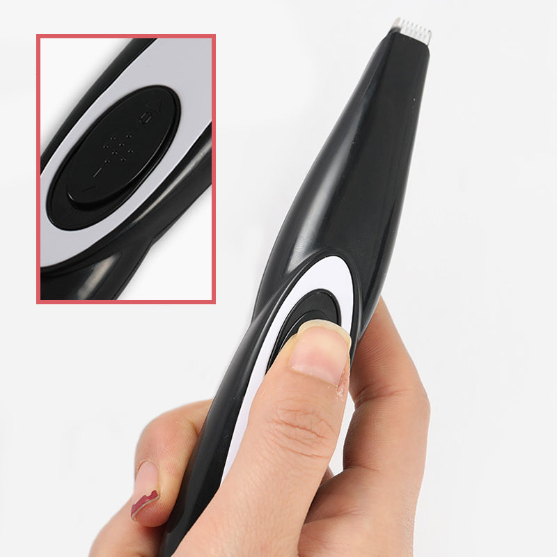 Ergonomisk mini trimmer for presis pelspleie av hund og katt. Trådløs og oppladbar.