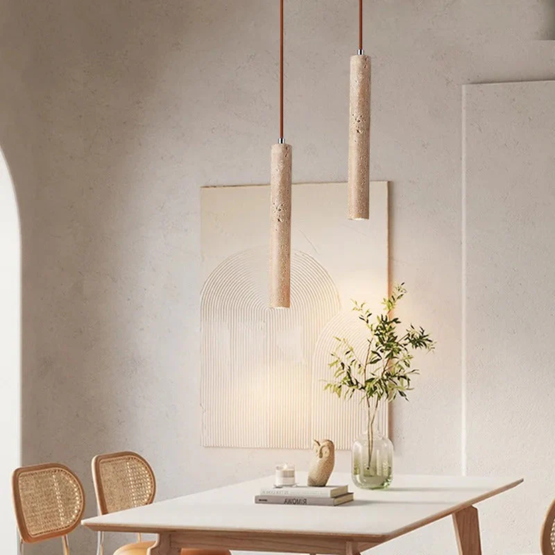 Beroligende LED-lysekrone til soverommet. Wabi-Sabi minimalistisk stil med varmhvit lys og moderne design.